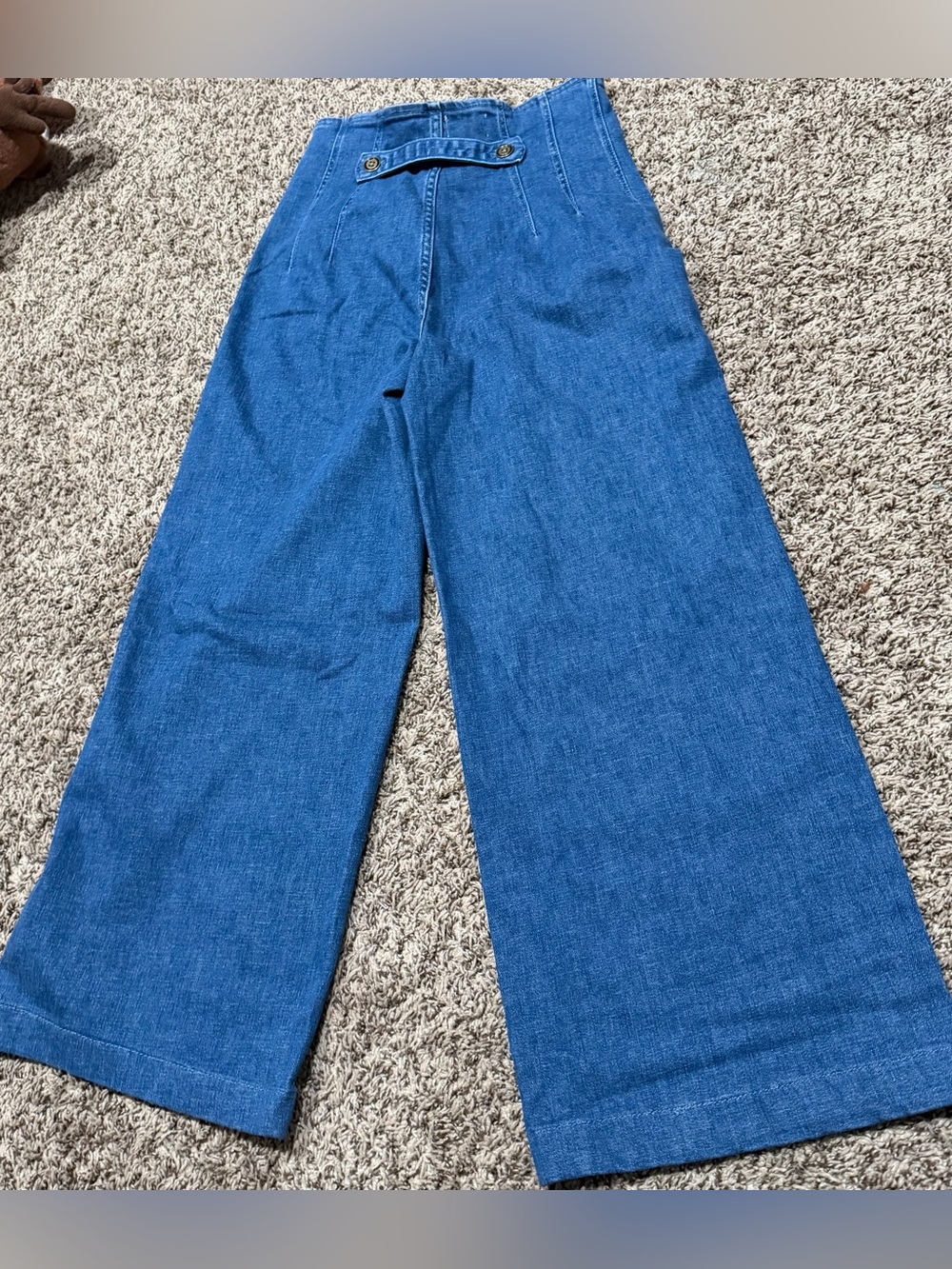 Pilcro Wide Leg High Rise Blue Denim Jeans size 27 - Picture 2 of 3